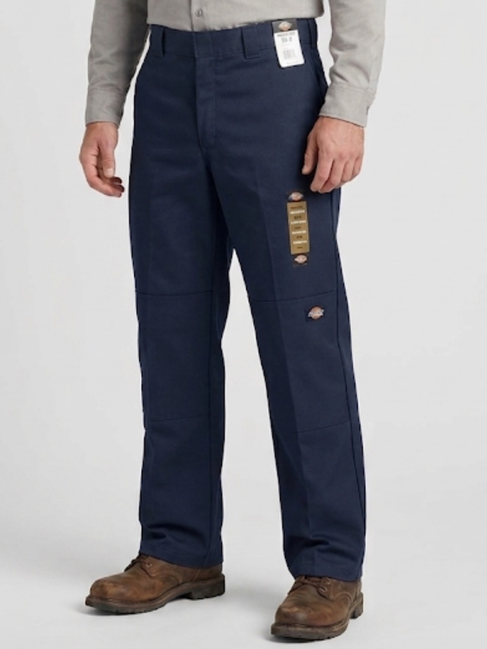 Dickies Loose Fit Straight Leg Twill Cotton Work Pants Navy 34x30